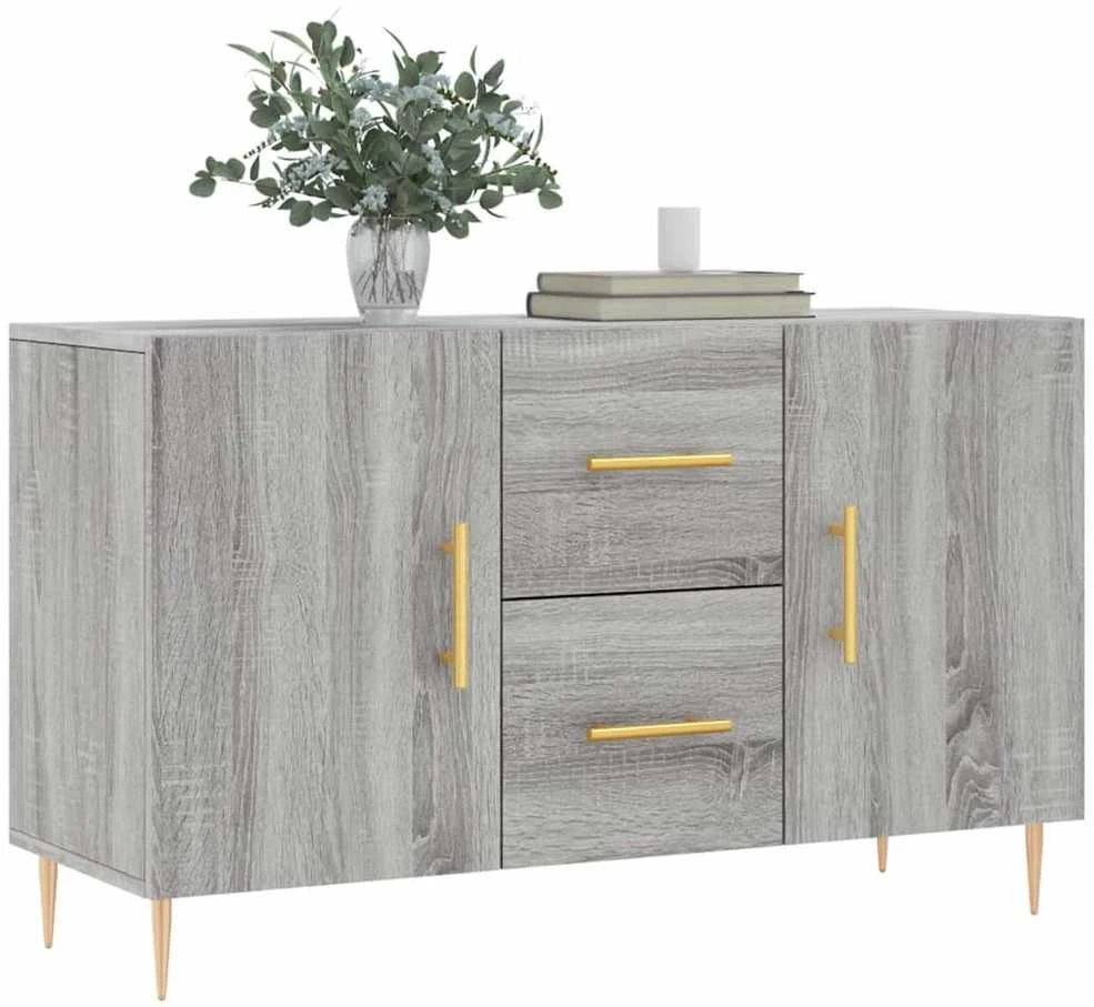 Šoninė spintelė, pilka ąžuolo, 100x36x60cm, apdirbta mediena