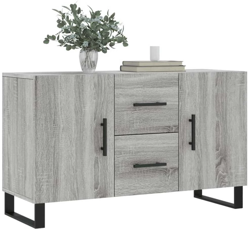 Šoninė spintelė, pilka ąžuolo, 100x36x60cm, apdirbta mediena