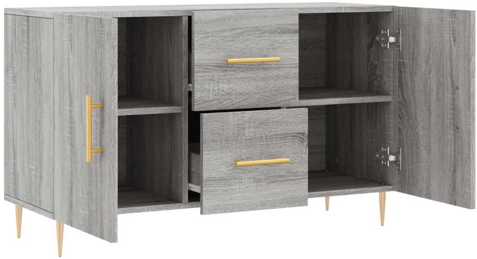 Šoninė spintelė, pilka ąžuolo, 100x36x60cm, apdirbta mediena