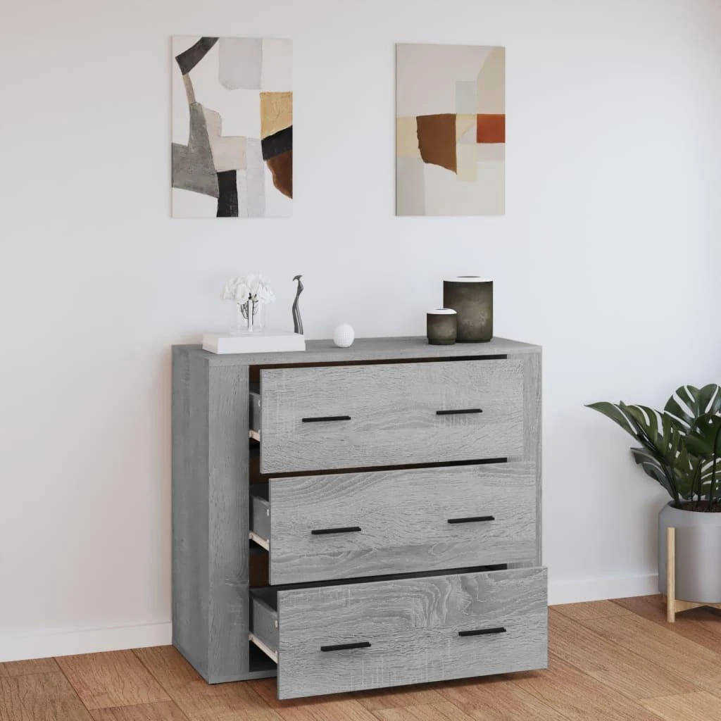 Šoninė spintelė, pilka ąžuolo, 80x33x70cm, apdirbta mediena