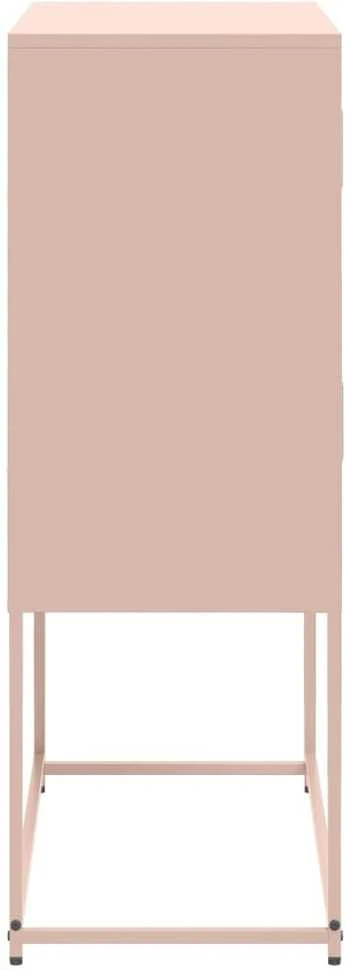 Šoninė spintelė, rožinės spalvos, 68,5x38,5x107cm, plienas