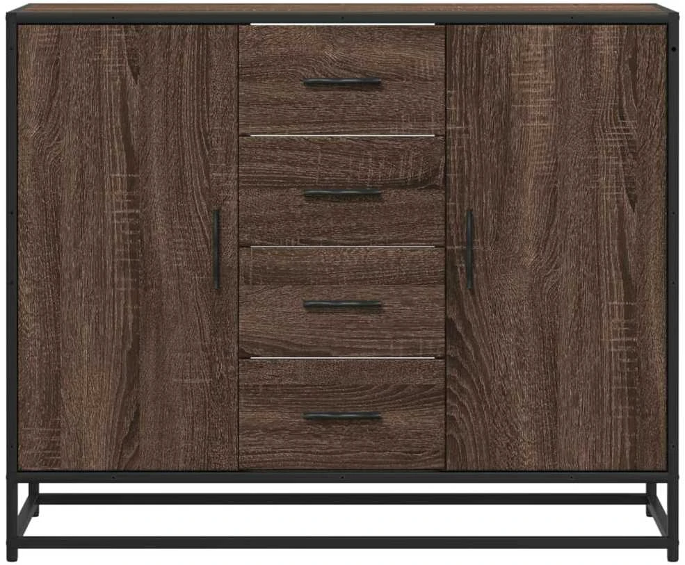 Šoninė spintelė, ruda ąžuolo, 92x35x76cm, apdirbta mediena