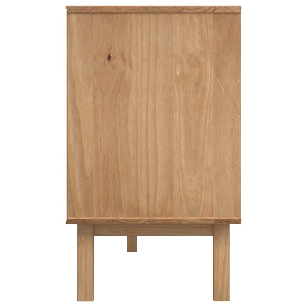 Šoninė spintelė OTTA, ruda/balta, 114x43x73,5cm, pušies masyvas