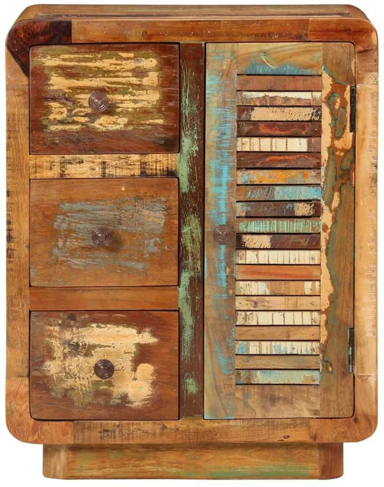 Šoninė spintelė su 3 stalčiais, 55x30x70cm, perdirbta mediena