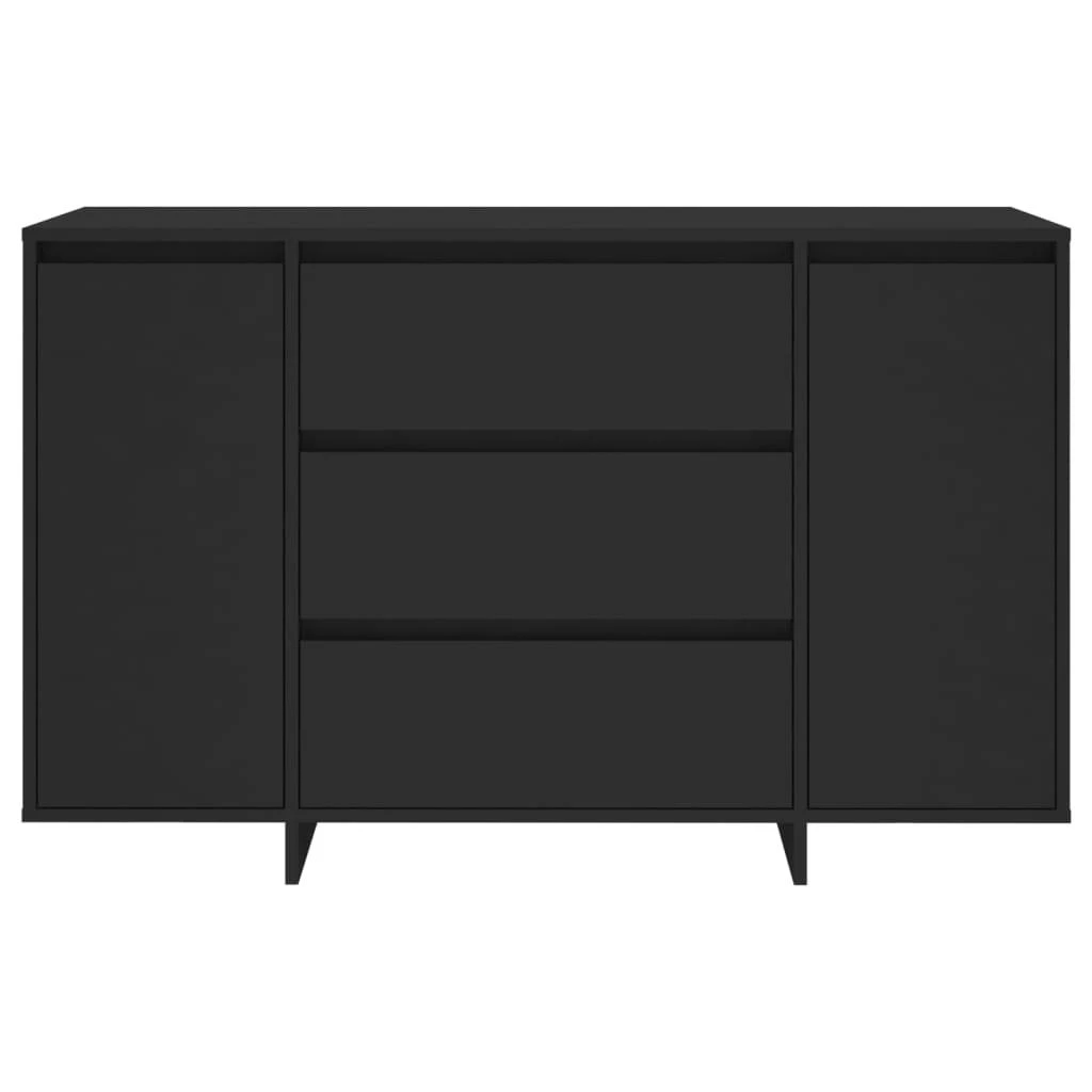 Šoninė spintelė su 3 stalčiais, juoda, 120x41x75cm, mediena