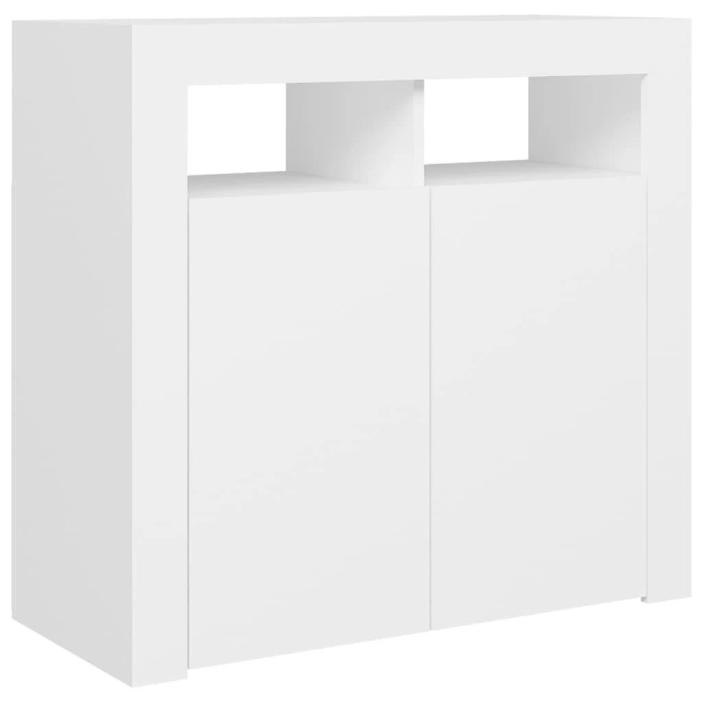Šoninė spintelė su LED apšvietimu, baltos spalvos, 80x35x75cm
