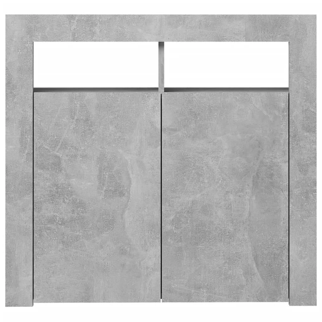 Šoninė spintelė su LED apšvietimu, betono pilka, 80x35x75cm