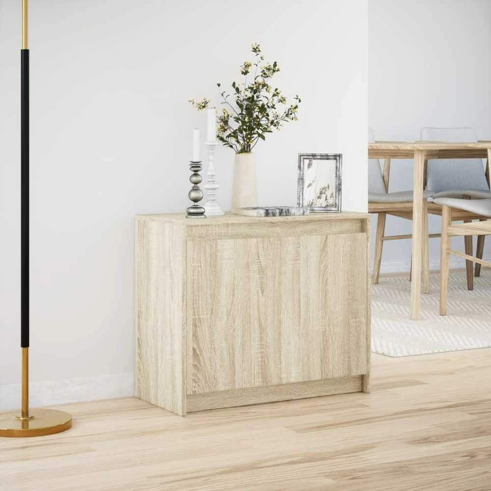 Šoninė spintelė su LED, ąžuolo, 72x34x61cm, apdirbta mediena