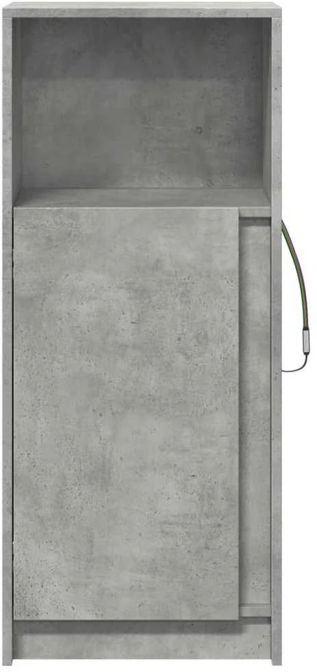 Šoninė spintelė su LED, betono, 42,5x34x100cm, apdirbta mediena