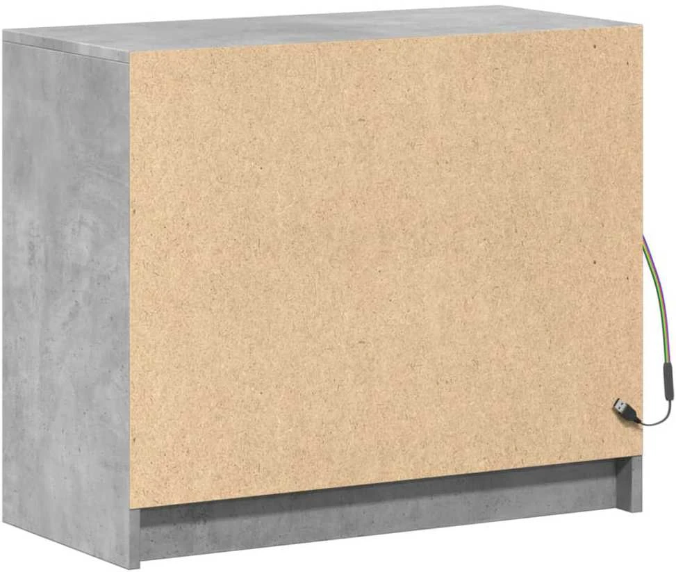 Šoninė spintelė su LED, betono, 72x34x61cm, apdirbta mediena