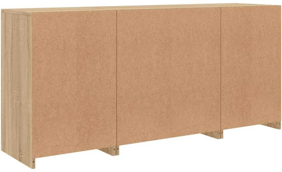 Šoninė spintelė su LED lemputėmis, ąžuolo, 142,5x37x67cm