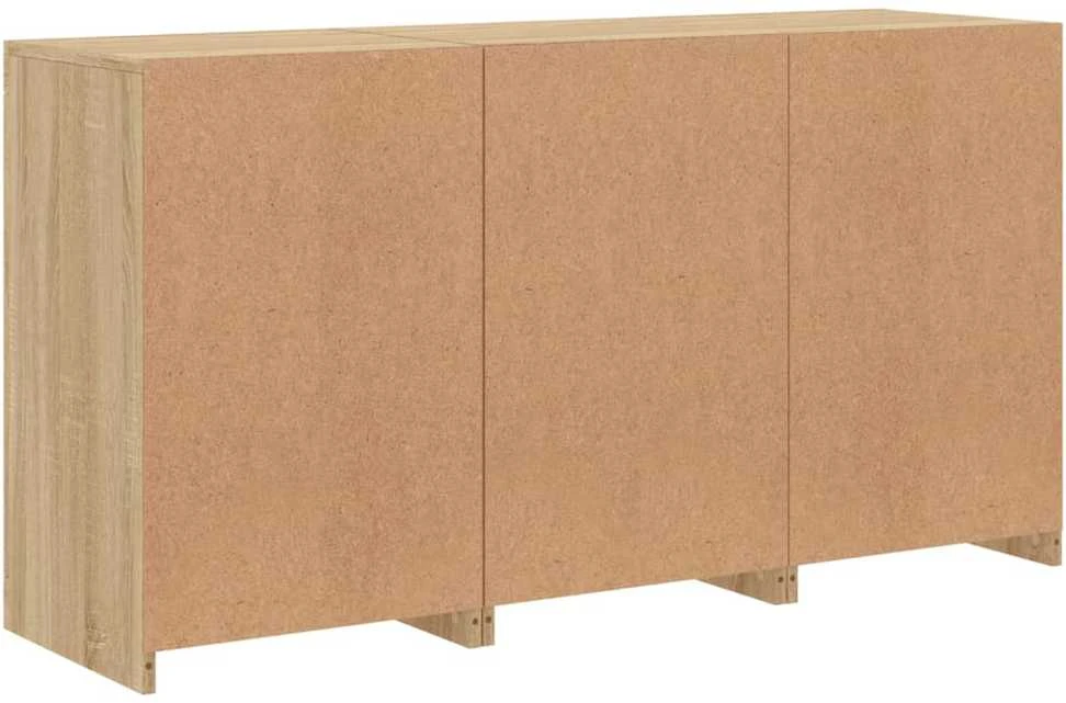 Šoninė spintelė su LED lemputėmis, ąžuolo, 123x37x67cm