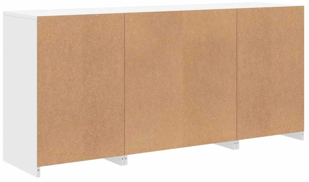 Šoninė spintelė su LED lemputėmis, balta, 142,5x37x67cm