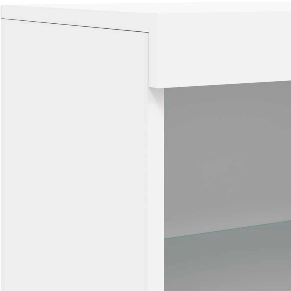 Šoninė spintelė su LED lemputėmis, balta, 60,5x37x100cm