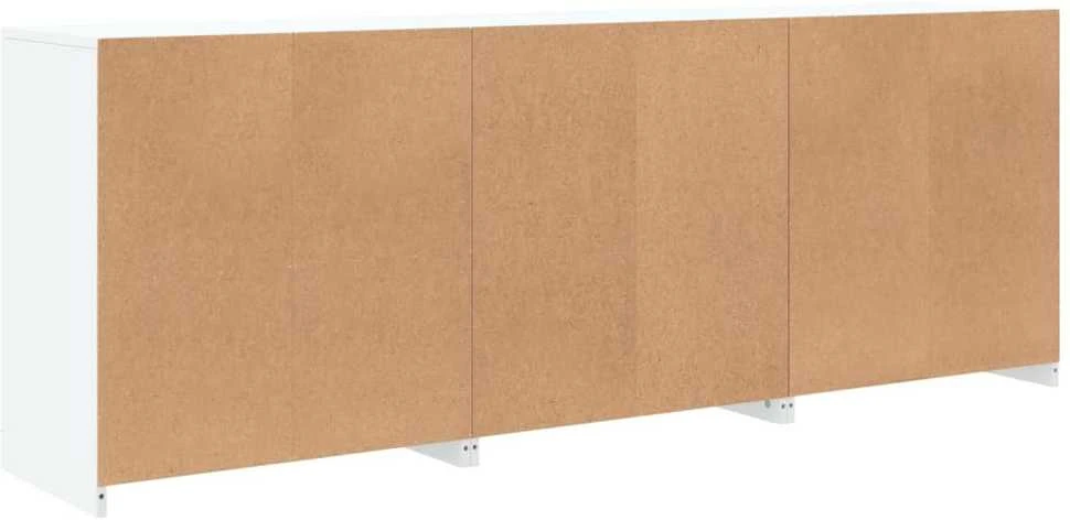 Šoninė spintelė su LED lemputėmis, balta, 181,5x37x67cm