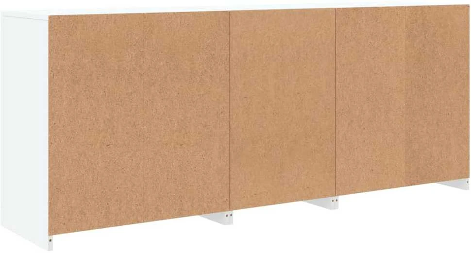 Šoninė spintelė su LED lemputėmis, balta, 181,5x37x67cm