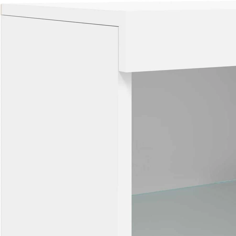 Šoninė spintelė su LED lemputėmis, baltos spalvos, 41x37x100cm