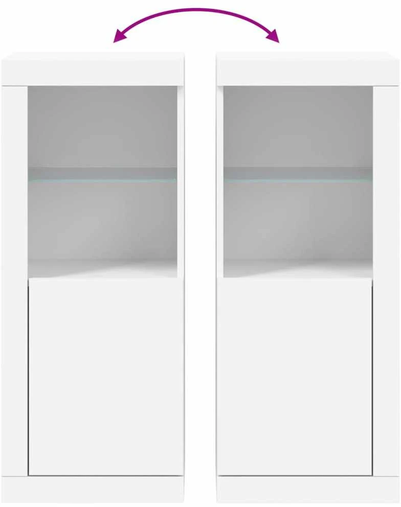 Šoninė spintelė su LED lemputėmis, baltos spalvos, 41x37x100cm