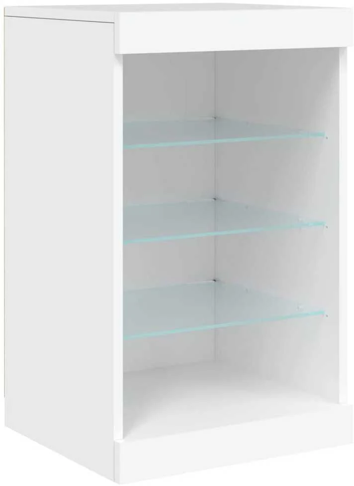 Šoninė spintelė su LED lemputėmis, baltos spalvos, 41x37x67cm