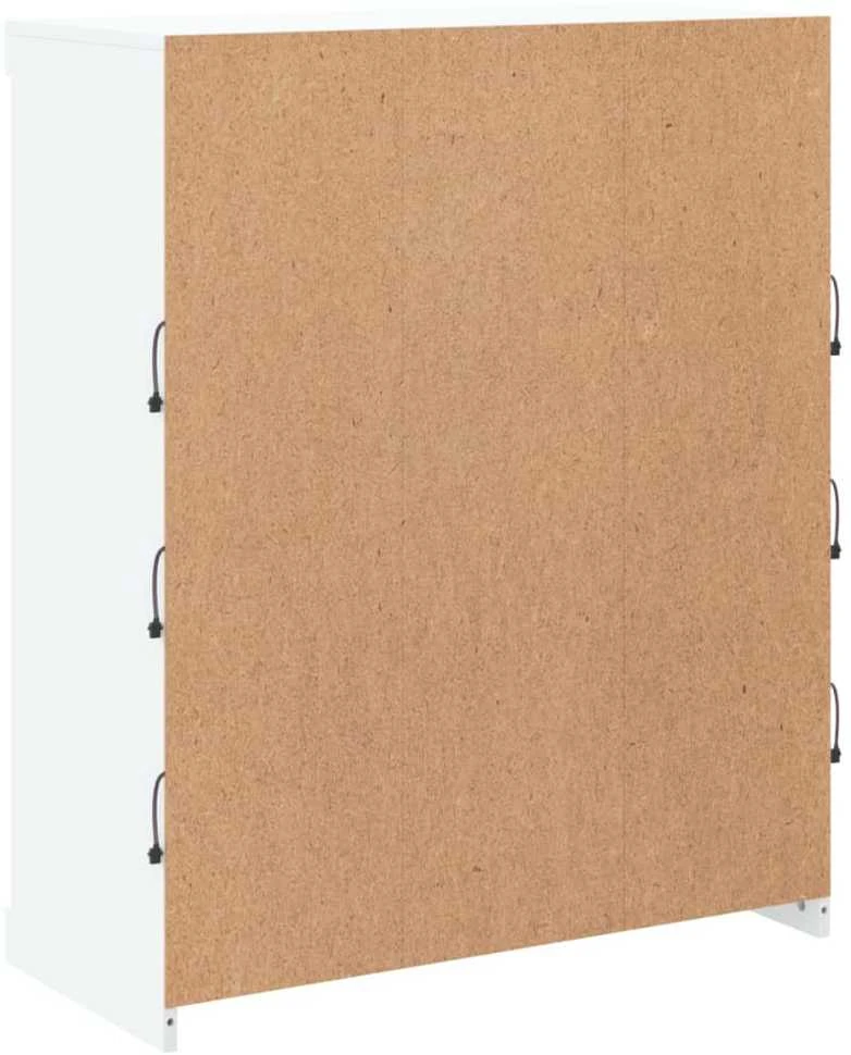 Šoninė spintelė su LED lemputėmis, baltos spalvos, 81x37x100cm