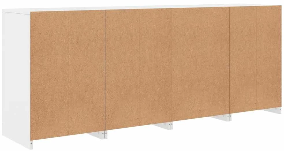 Šoninė spintelė su LED lemputėmis, baltos spalvos, 164x37x67cm