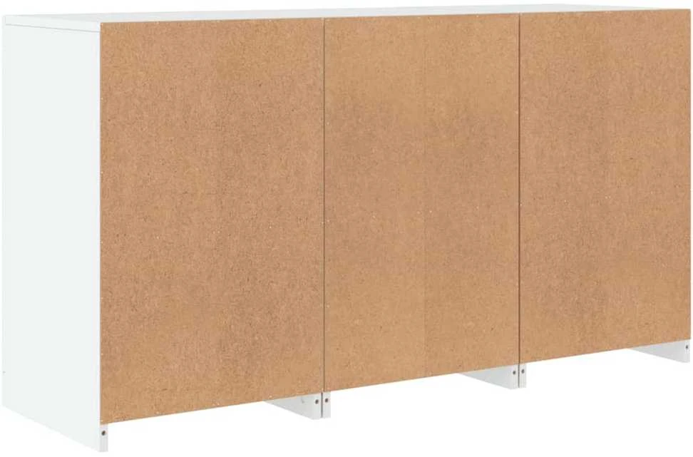 Šoninė spintelė su LED lemputėmis, baltos spalvos, 123x37x67cm
