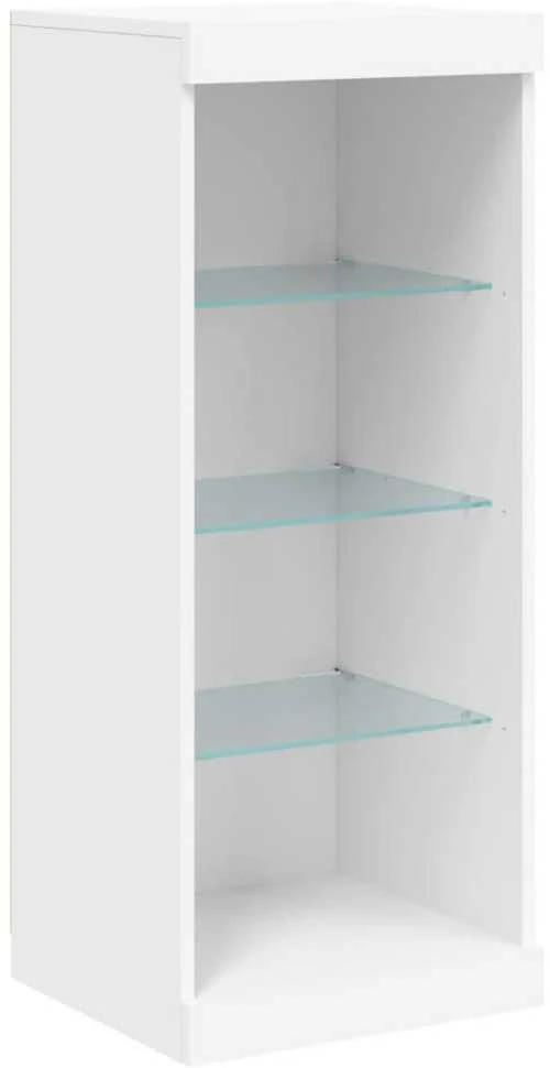 Šoninė spintelė su LED lemputėmis, baltos spalvos, 41x37x100cm