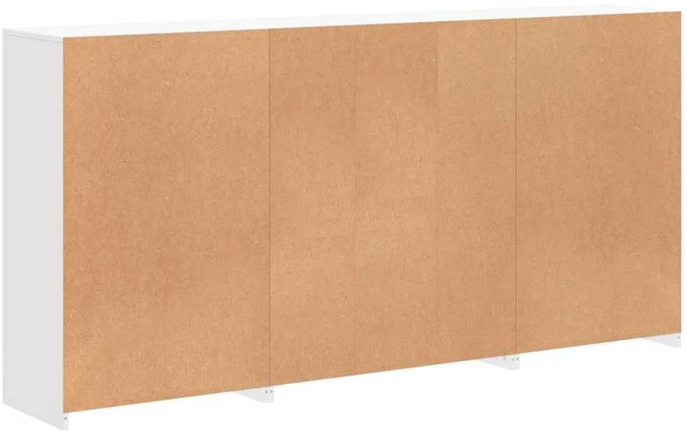 Šoninė spintelė su LED lemputėmis, baltos spalvos, 202x37x100cm