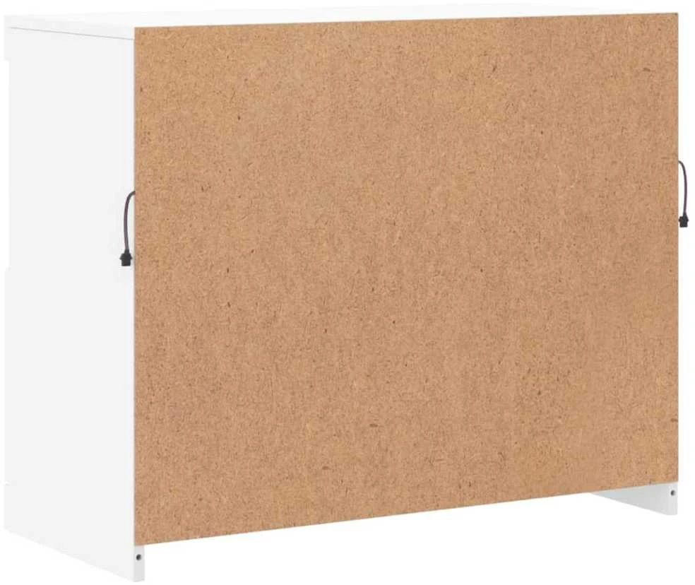 Šoninė spintelė su LED lemputėmis, baltos spalvos, 81x37x67cm