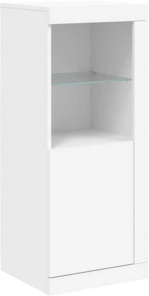 Šoninė spintelė su LED lemputėmis, baltos spalvos, 41x37x100cm