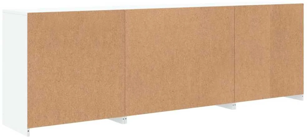 Šoninė spintelė su LED lemputėmis, baltos spalvos, 202x37x67cm
