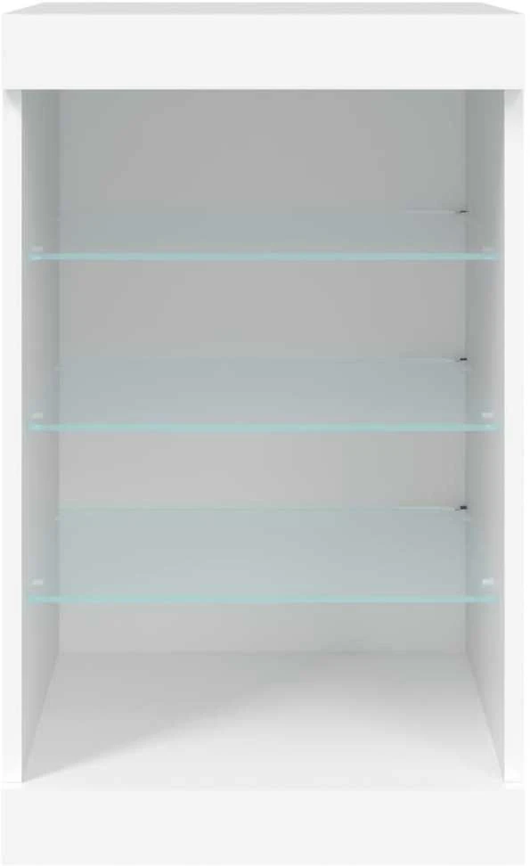 Šoninė spintelė su LED lemputėmis, baltos spalvos, 41x37x67cm