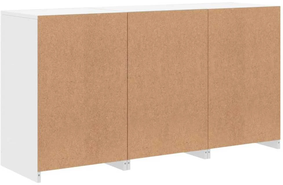 Šoninė spintelė su LED lemputėmis, baltos spalvos, 123x37x67cm