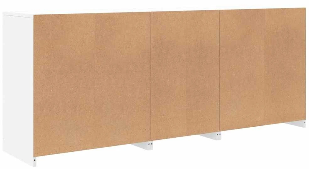 Šoninė spintelė su LED lemputėmis, baltos spalvos, 162x37x67cm