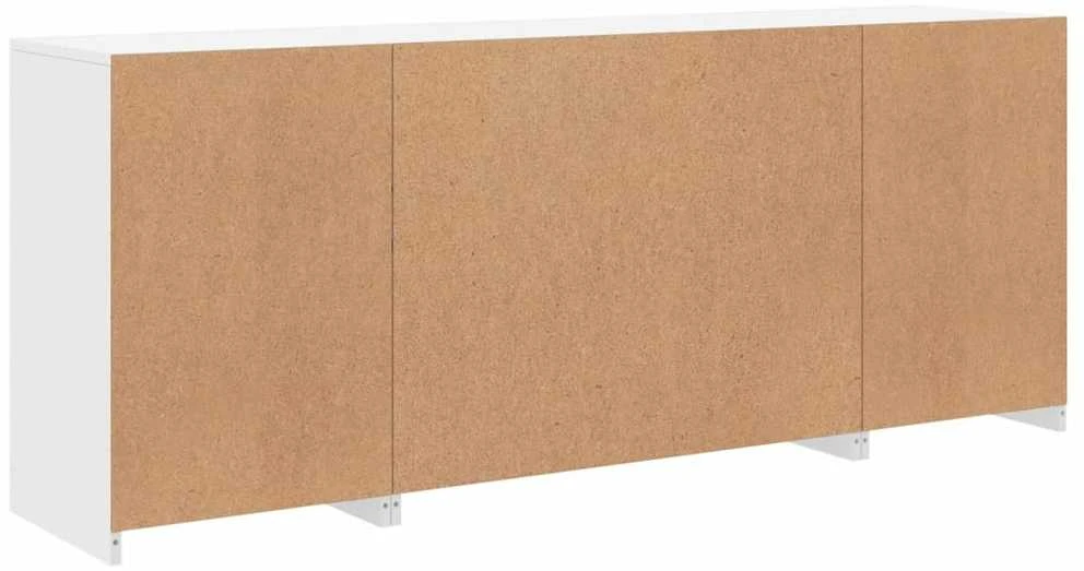 Šoninė spintelė su LED lemputėmis, baltos spalvos, 163x37x67cm