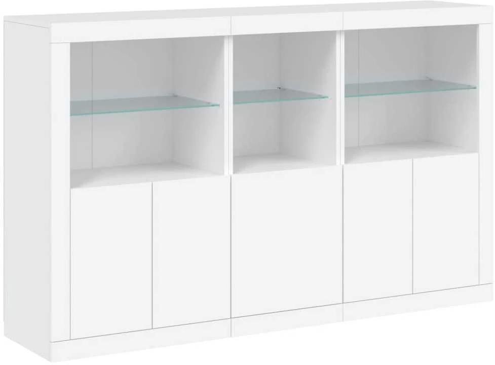 Šoninė spintelė su LED lemputėmis, baltos spalvos, 162x37x100cm