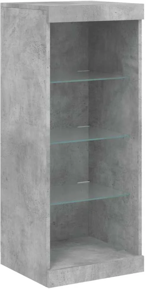 Šoninė spintelė su LED lemputėmis, betono pilka, 41x37x100cm