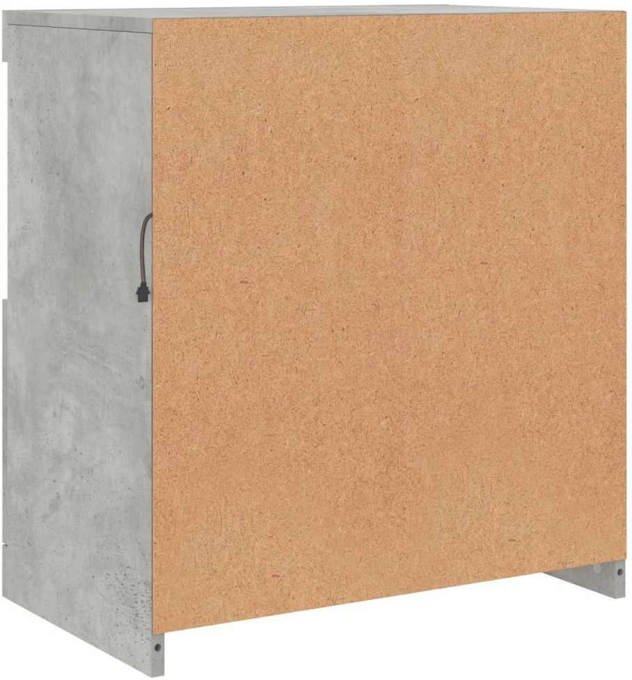 Šoninė spintelė su LED lemputėmis, betono pilka, 60,5x37x67cm