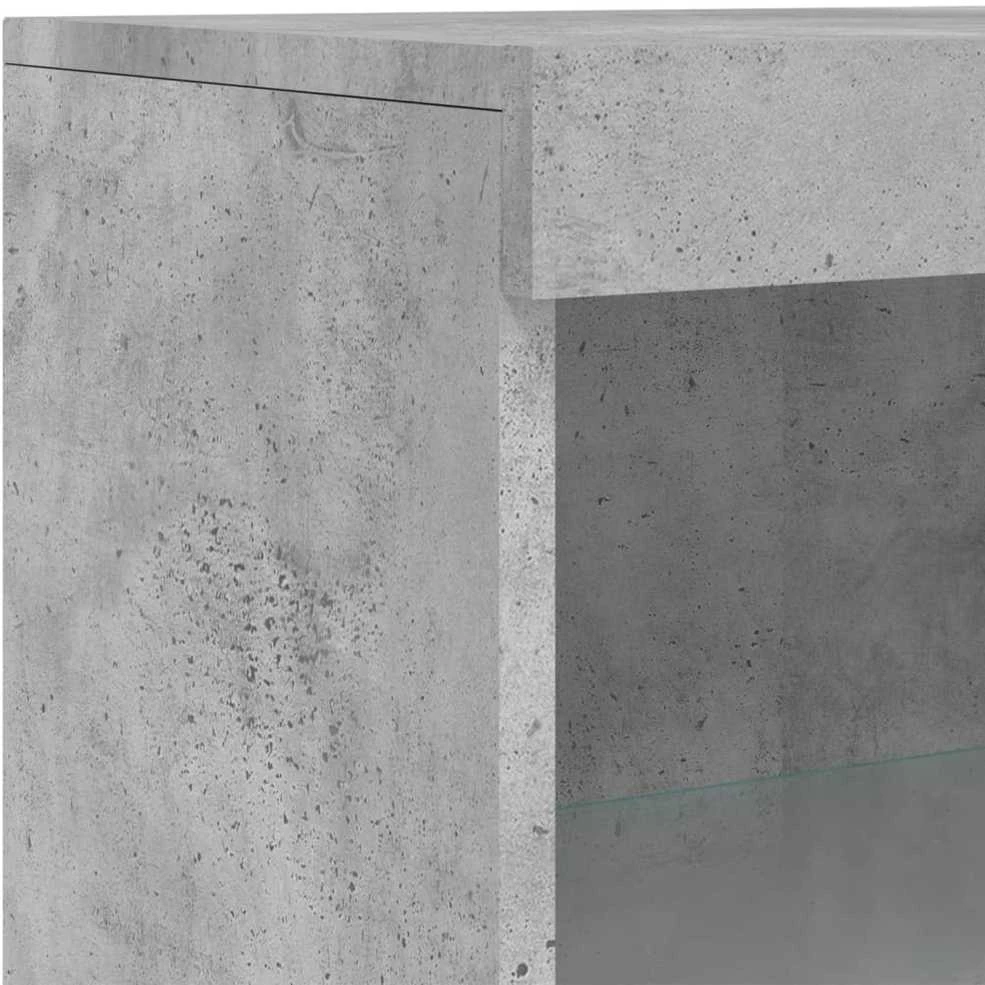 Šoninė spintelė su LED lemputėmis, betono pilka, 60,5x37x100cm