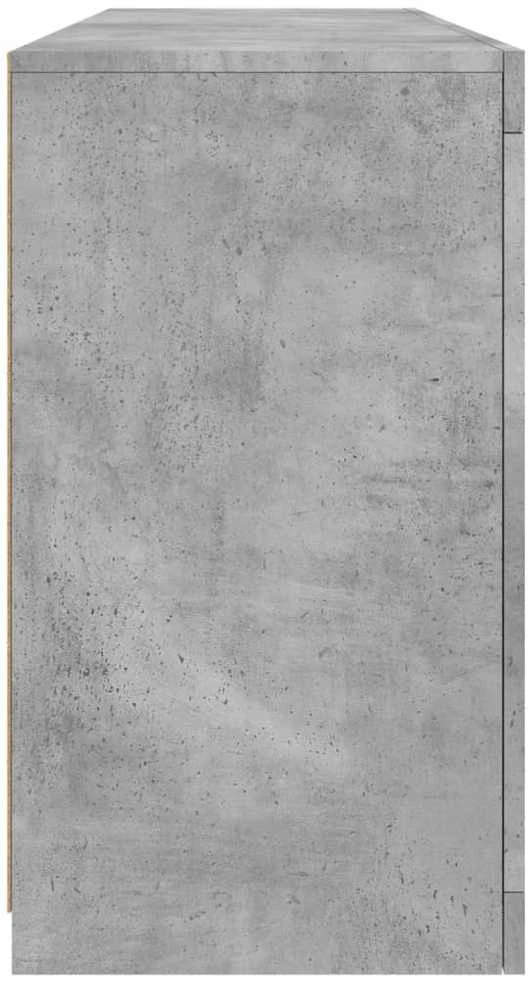 Šoninė spintelė su LED lemputėmis, betono pilka, 163x37x67cm