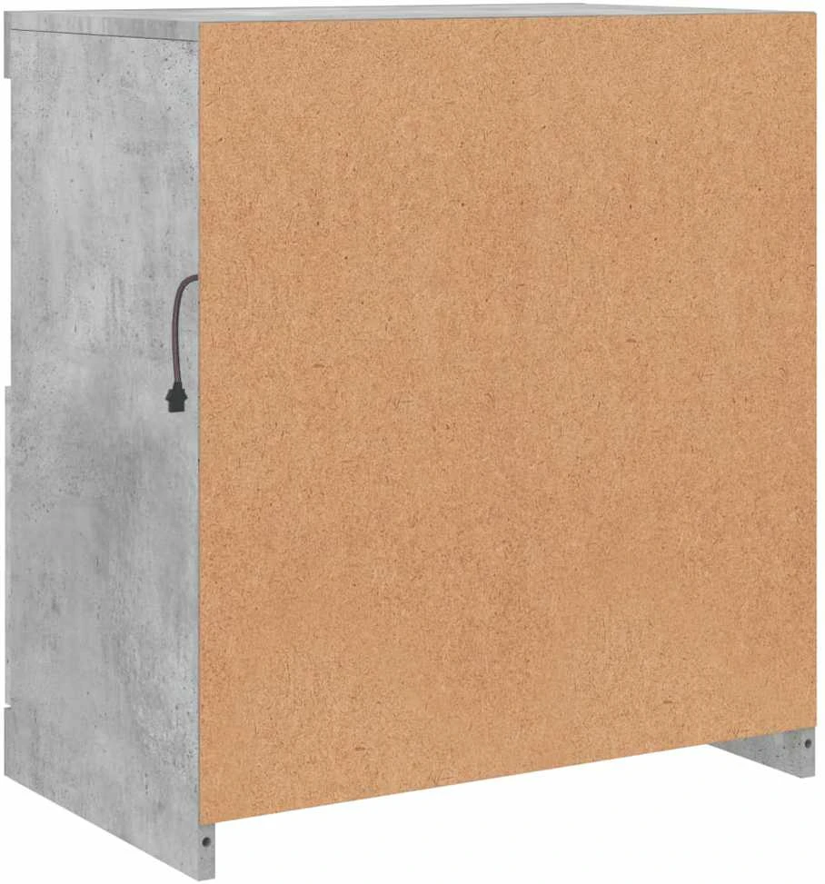 Šoninė spintelė su LED lemputėmis, betono pilka, 60x37x67cm