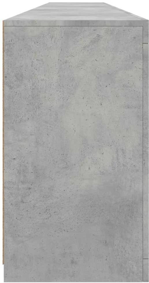 Šoninė spintelė su LED lemputėmis, betono pilka, 283x37x67cm