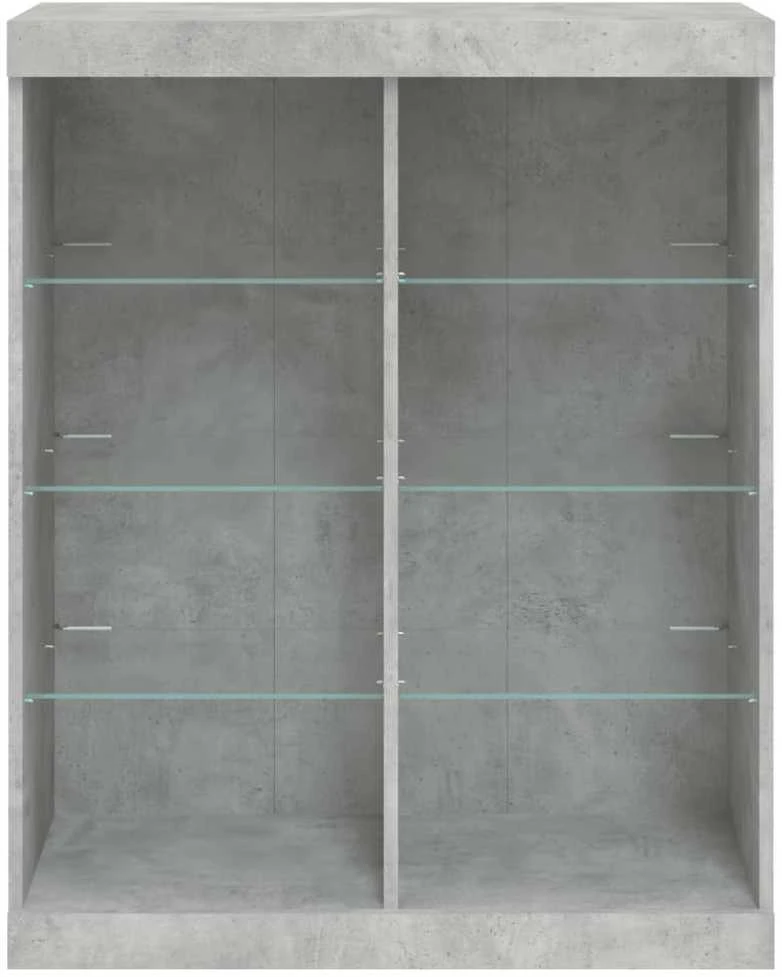 Šoninė spintelė su LED lemputėmis, betono pilka, 81x37x100cm
