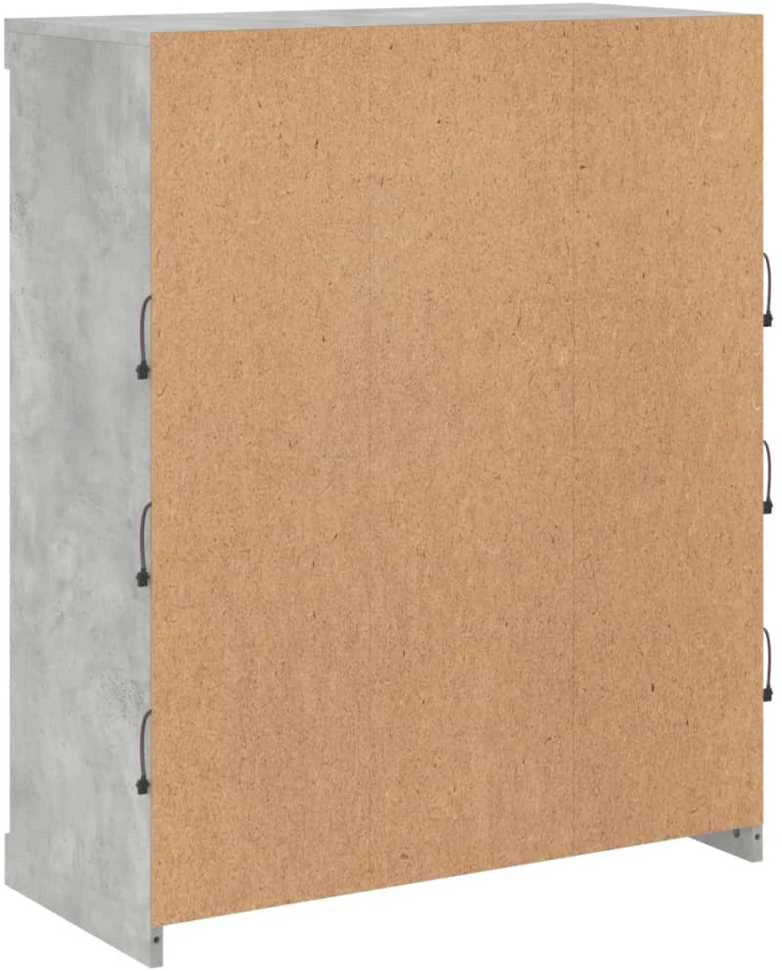 Šoninė spintelė su LED lemputėmis, betono pilka, 81x37x100cm