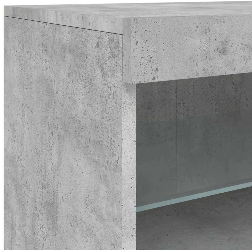 Šoninė spintelė su LED lemputėmis, betono pilka, 162x37x67cm