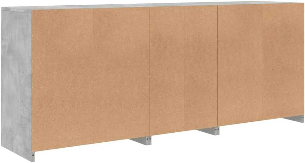 Šoninė spintelė su LED lemputėmis, betono pilka, 162x37x67cm