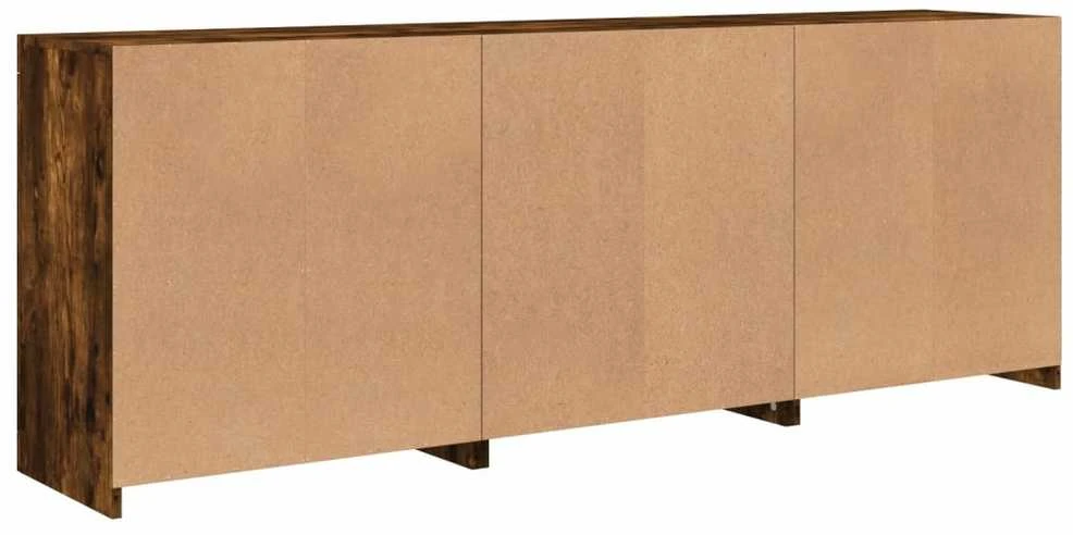 Šoninė spintelė su LED lemputėmis, dūminė, 181,5x37x67cm