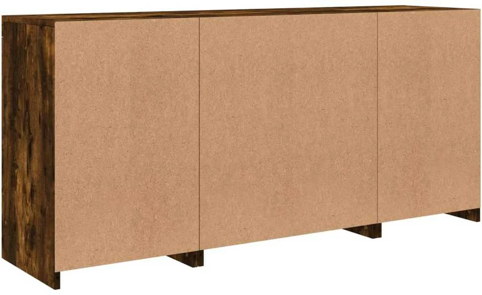 Šoninė spintelė su LED lemputėmis, dūminė, 142,5x37x67cm