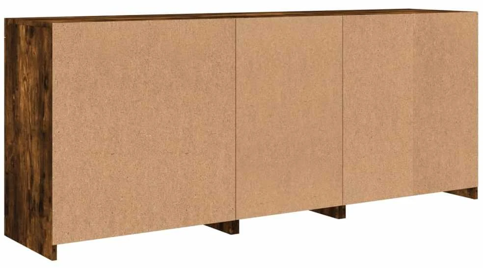 Šoninė spintelė su LED lemputėmis, dūminė, 181,5x37x67cm
