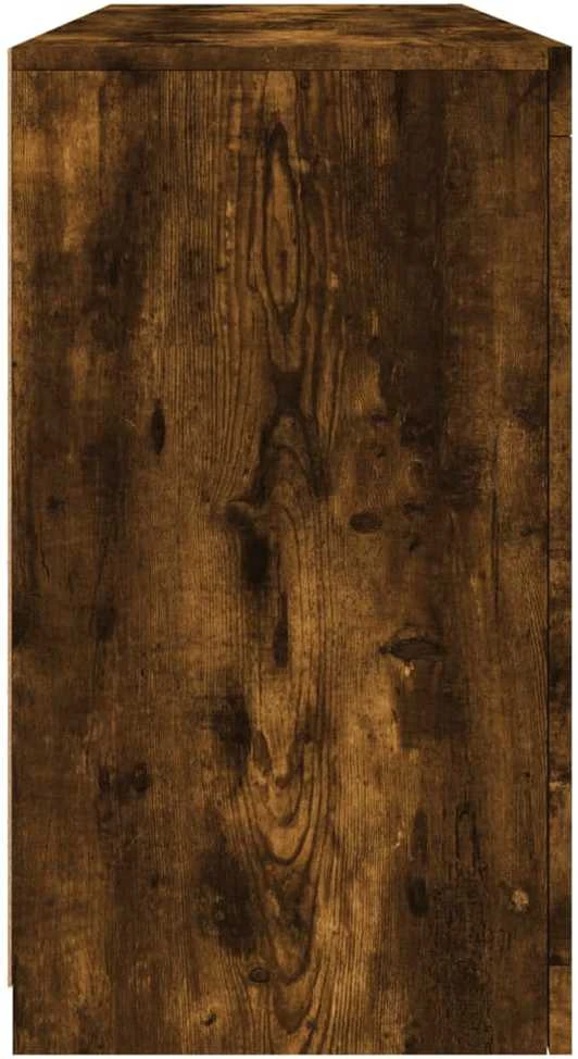 Šoninė spintelė su LED lemputėmis, dūminė, 142,5x37x67cm